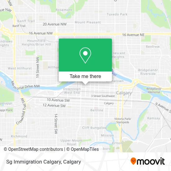 Sg Immigration Calgary map