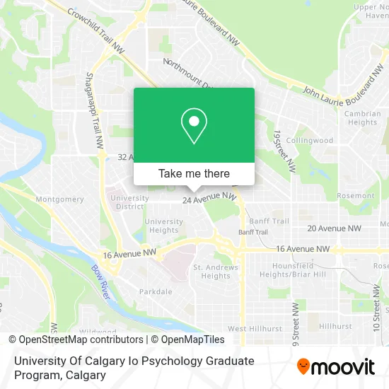 University Of Calgary Io Psychology Graduate Program map