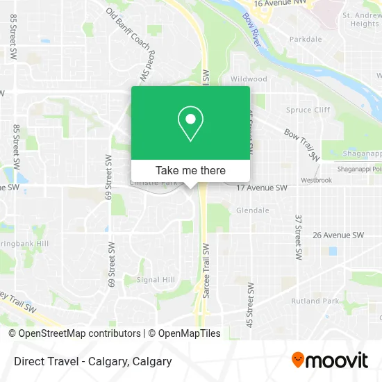 Direct Travel - Calgary map