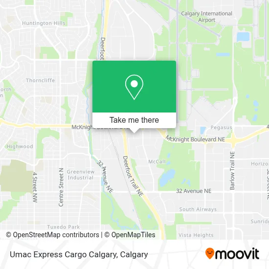 Umac Express Cargo Calgary map