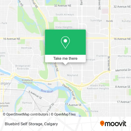 Bluebird Self Storage map