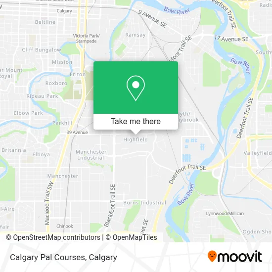Calgary Pal Courses map