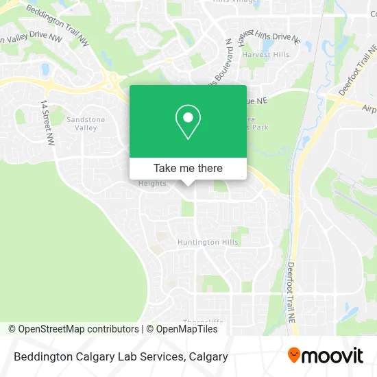 Beddington Calgary Lab Services map