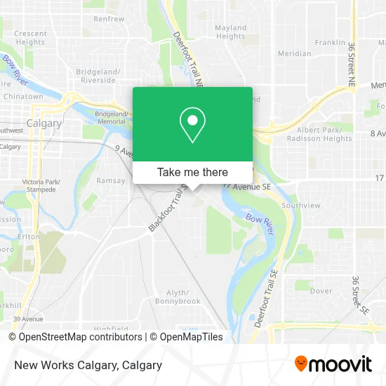 New Works Calgary map