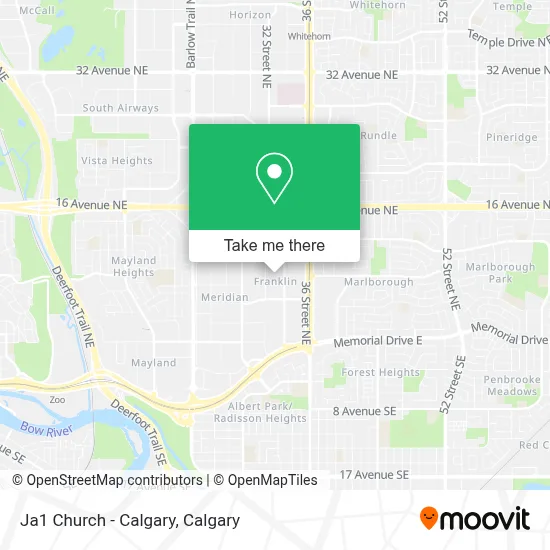 Ja1 Church - Calgary map