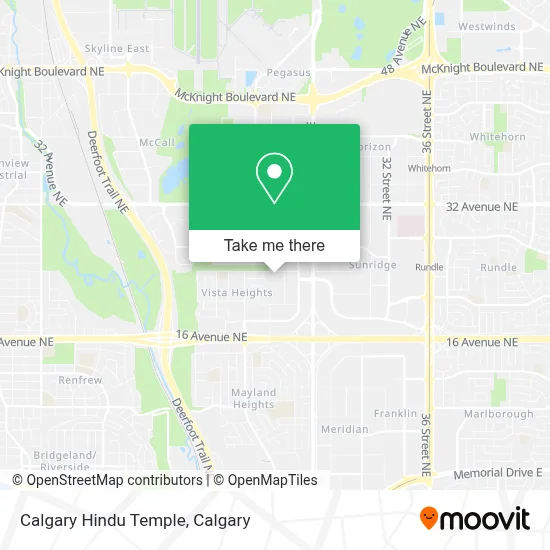 Calgary Hindu Temple map