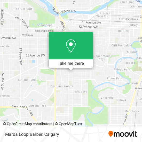 Marda Loop Barber map