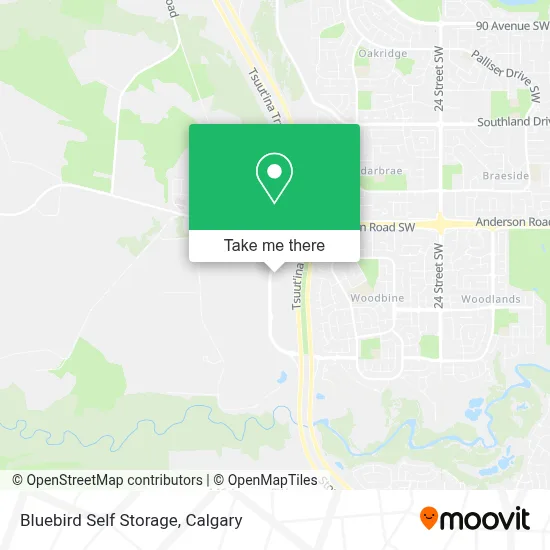 Bluebird Self Storage map