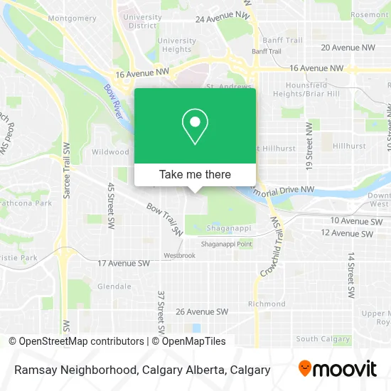 Ramsay Neighborhood, Calgary Alberta map