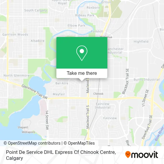 Point De Service DHL Express Cf Chinook Centre map
