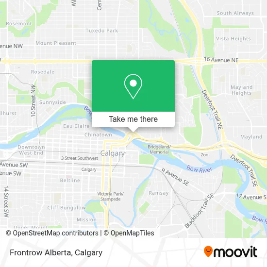 Frontrow Alberta map
