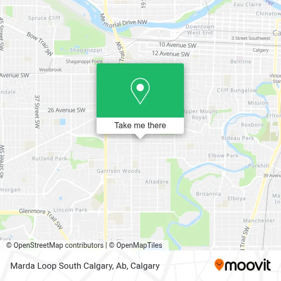 Marda Loop South Calgary, Ab map