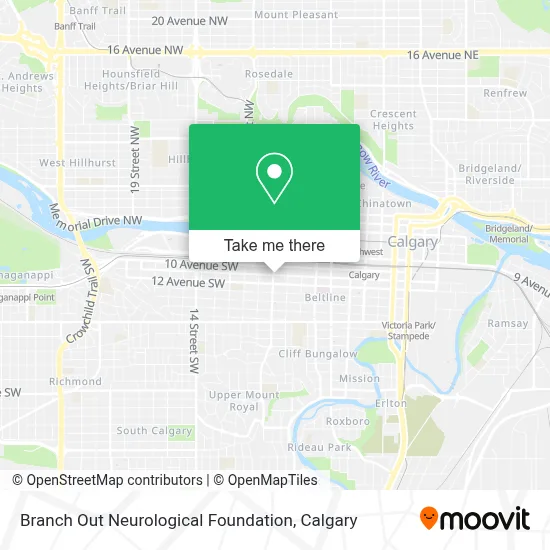 Branch Out Neurological Foundation map