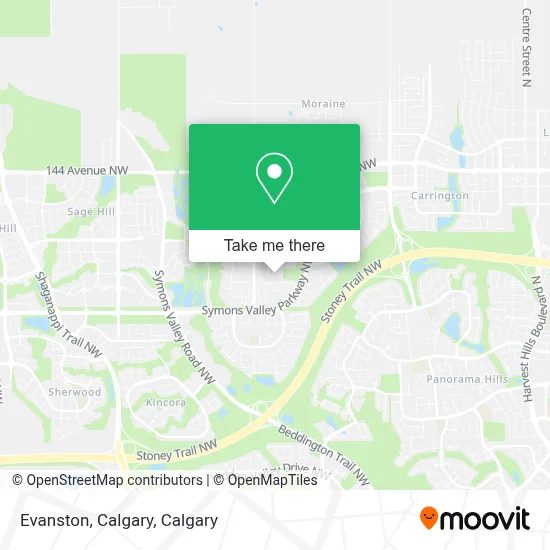 Evanston, Calgary map