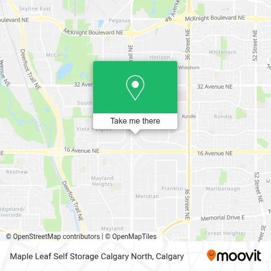 Maple Leaf Self Storage Calgary North map