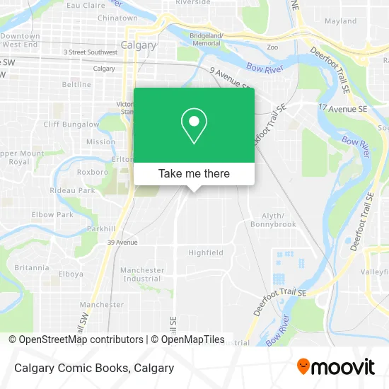 Calgary Comic Books map