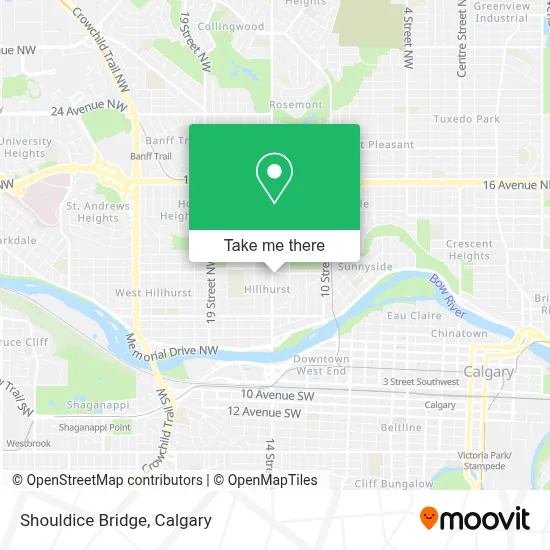 Shouldice Bridge map