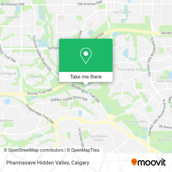 Pharmasave Hidden Valley map