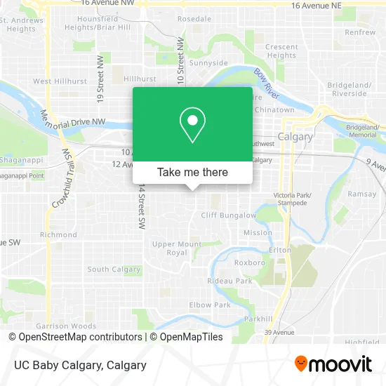 UC Baby Calgary map