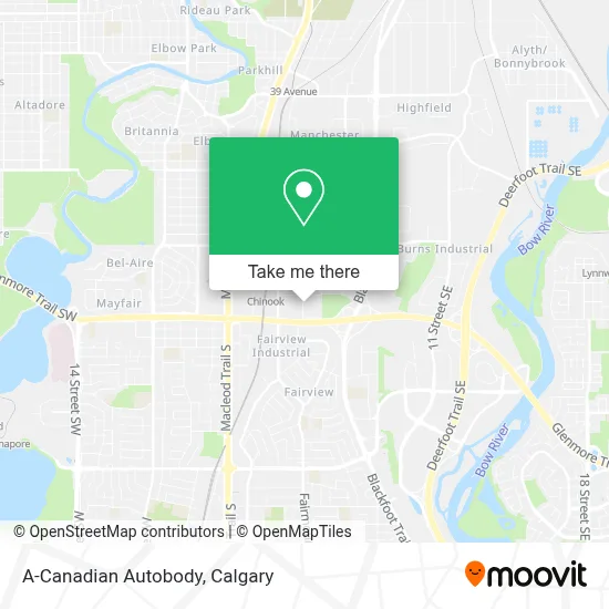 A-Canadian Autobody map