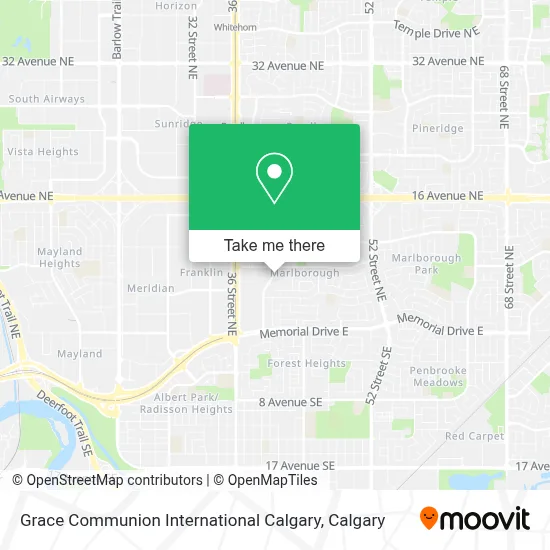 Grace Communion International Calgary map