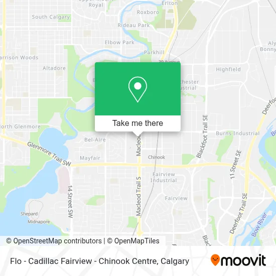Flo - Cadillac Fairview - Chinook Centre map
