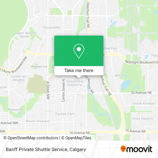 Banff Private Shuttle Service map