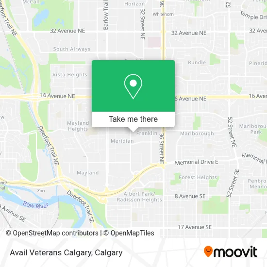 Avail Veterans Calgary map