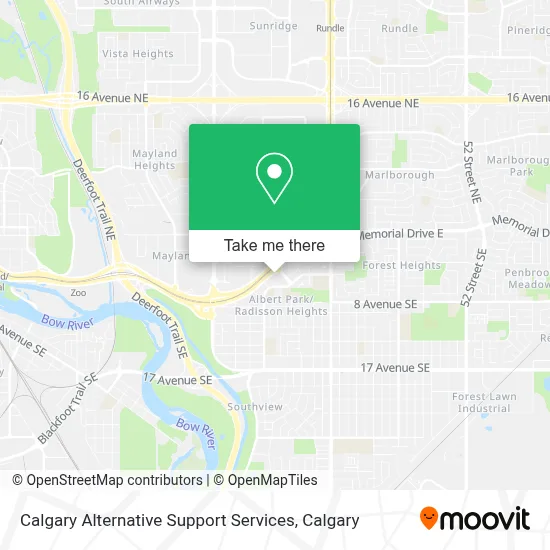 Calgary Alternative Support Services map