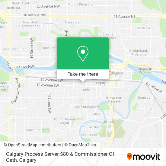 Calgary Process Server $80 & Commissioner Of Oath map