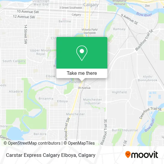 Carstar Express Calgary Elboya map