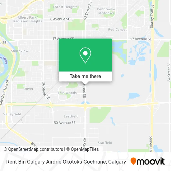 Rent Bin Calgary Airdrie Okotoks Cochrane map