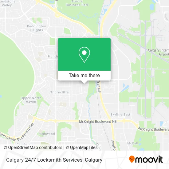 Calgary 24 / 7 Locksmith Services map