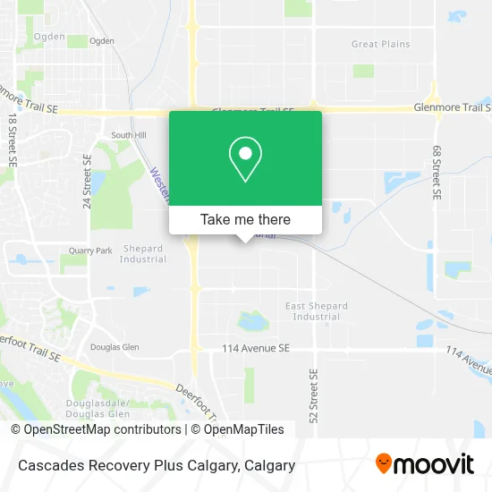 Cascades Recovery Plus Calgary map