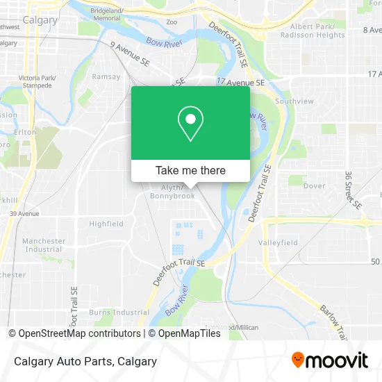 Calgary Auto Parts map