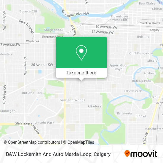 B&W Locksmith And Auto Marda Loop map