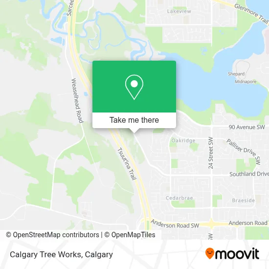 Calgary Tree Works map