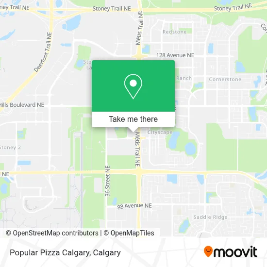 Popular Pizza Calgary map