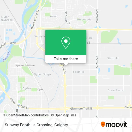 Subway Foothills Crossing map