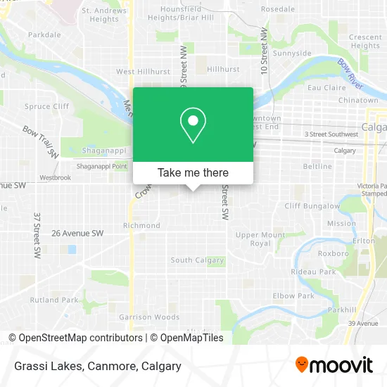 Grassi Lakes, Canmore map