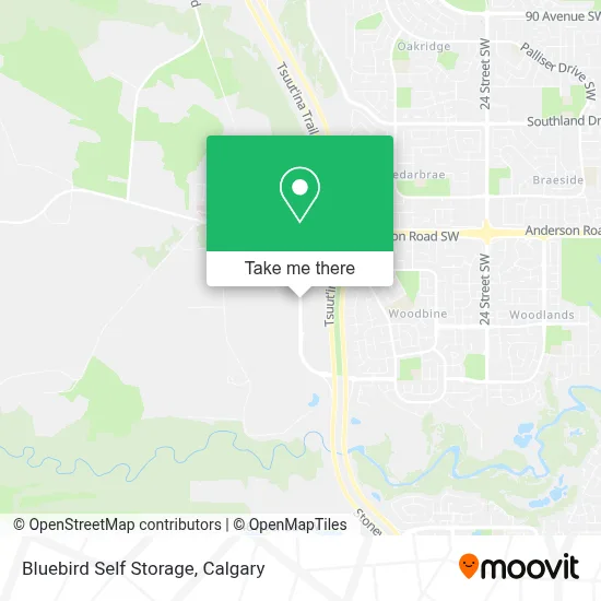 Bluebird Self Storage map