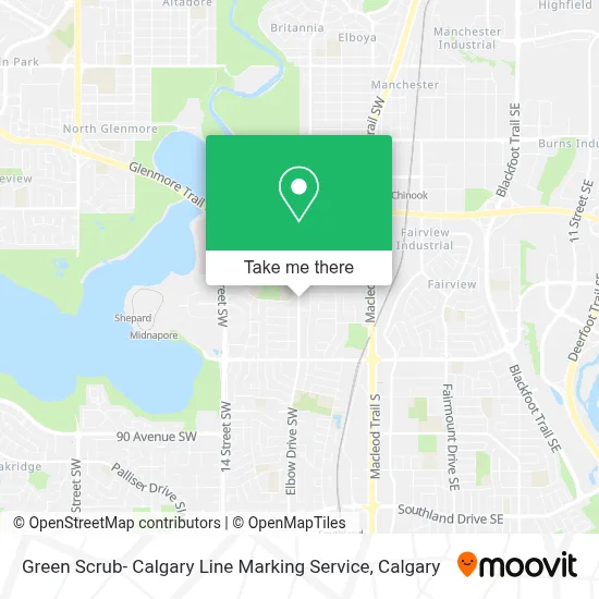 Green Scrub- Calgary Line Marking Service map