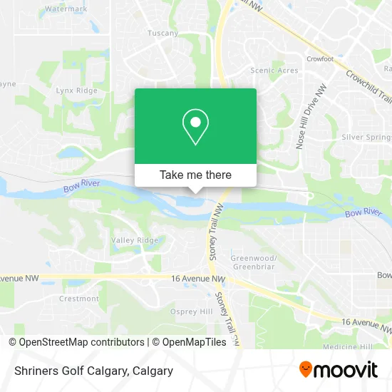 Shriners Golf Calgary map