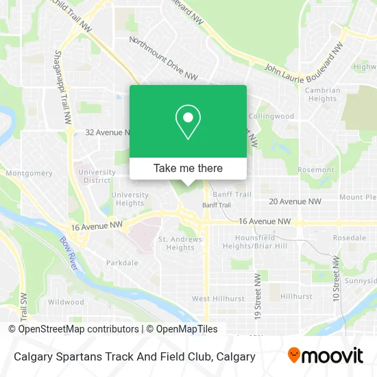 Calgary Spartans Track And Field Club map