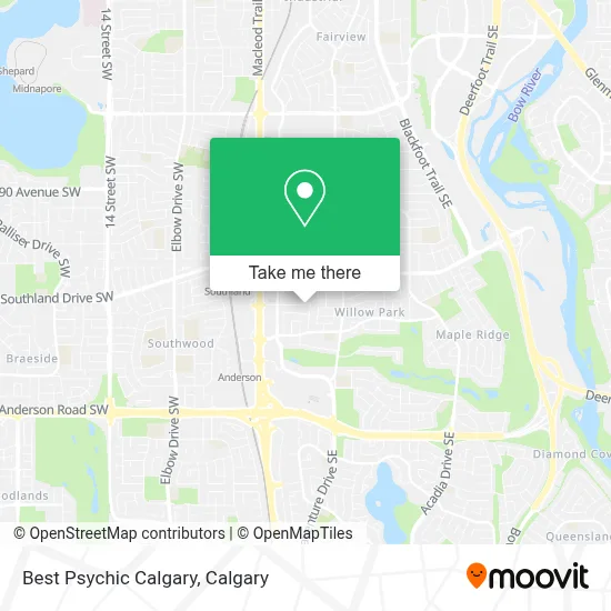 Best Psychic Calgary map