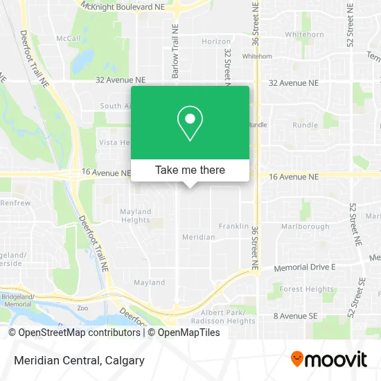 Meridian Central map