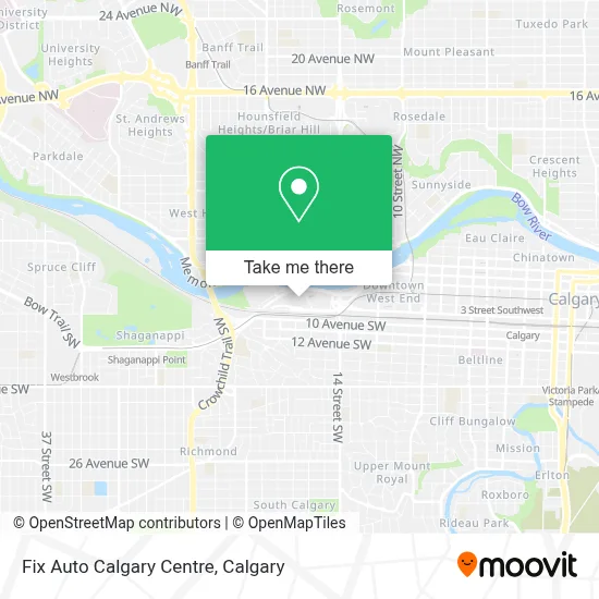 Fix Auto Calgary Centre map