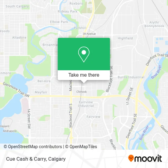 Cue Cash & Carry map