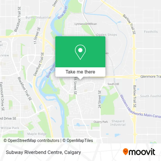 Subway Riverbend Centre map