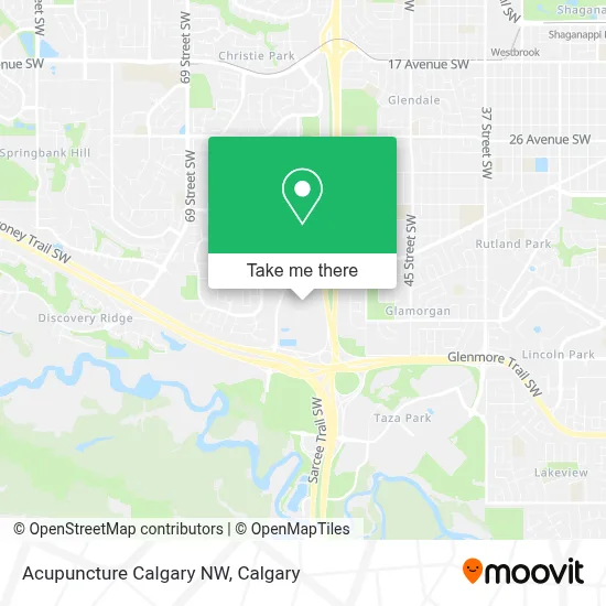 Acupuncture Calgary NW map